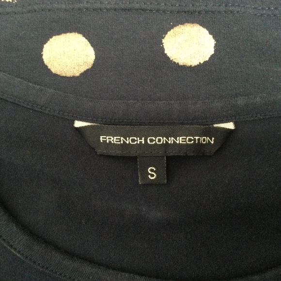 French Connection Navy and Gold Polka Dot Dress - Picture 8 of 11